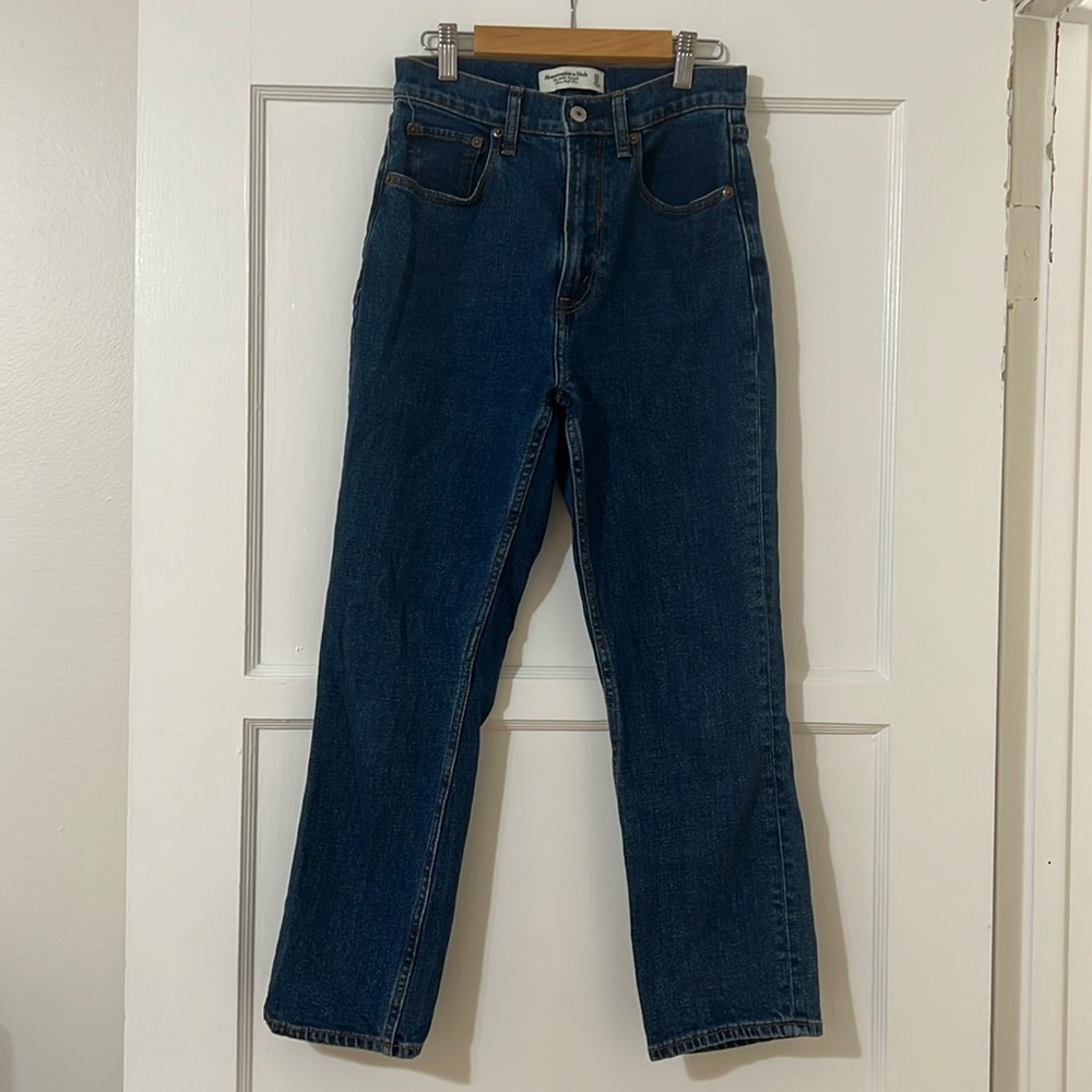 Abercrombie ankle straight ultra high-rise curve love jeans